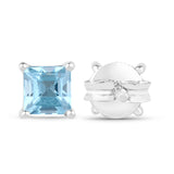 0.95 Carat Genuine Swiss Blue Topaz .925 Sterling Silver Earrings