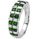 1.26 Carat Genuine Chrome Diopside .925 Sterling Silver Ring