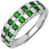 1.26 Carat Genuine Chrome Diopside .925 Sterling Silver Ring