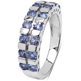1.12 Carat Genuine Tanzanite .925 Sterling Silver Ring