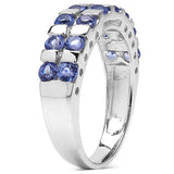 1.12 Carat Genuine Tanzanite .925 Sterling Silver Ring