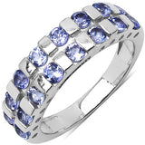 1.12 Carat Genuine Tanzanite .925 Sterling Silver Ring