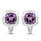 7.10 ct. Genuine Amethyst .925 Sterling Silver Earrings