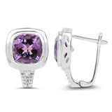 7.10 ct. Genuine Amethyst .925 Sterling Silver Earrings