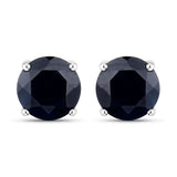 2.10 Carat Genuine Blue Sapphire 14K White Gold Earrings