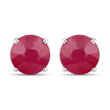 2.00 Carat Genuine Ruby 14K White Gold Earrings