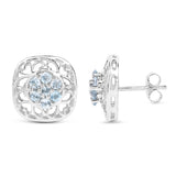 1.06 Carat Genuine Blue Topaz .925 Sterling Silver Earrings