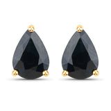 1.60 Carat Genuine Blue Sapphire 14K Yellow Gold Earrings