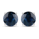 2.30 Carat Genuine Blue Sapphire 14K White Gold Earrings