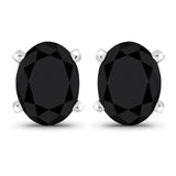2.10 Carat Genuine Black Diamond 14K White Gold Earrings