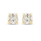 0.19 Carat Genuine LB Diamond 14K Yellow Gold Earrings