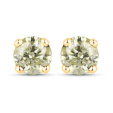 1.11 Carat Genuine LB Diamond 14K Yellow Gold Earrings