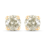 1.16 Carat Genuine LB Diamond 14K Yellow Gold Earrings