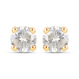 0.74 Carat Genuine LB Diamond 14K Yellow Gold Earrings