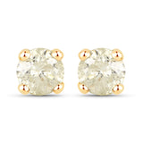 0.92 ct Genuine LB Diamond 14K Yellow Gold Earrings
