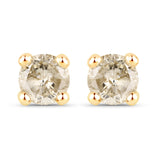 0.59 Carat Genuine TTLB Diamond 14K Yellow Gold Earrings
