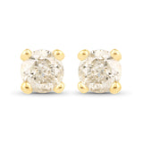 0.74 Carat Genuine TTLB Diamond 14K Yellow Gold Earrings
