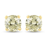 1.15 Carat Genuine LB Diamond 14K Yellow Gold Earrings