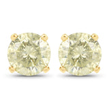 1.62 Carat Genuine LB Diamond 14K Yellow Gold Earrings
