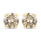 1.11 Carat Genuine TTLB Diamond 14K Yellow Gold Earrings