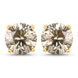 2.39 Carat Genuine TTLB Diamond 14K Yellow Gold Earrings