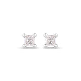 0.06 ct White Diamond 14K White Gold Earrings