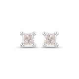 0.07 ct. Genuine White Diamond 14K White Gold Earrings