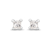 0.08 ct. Genuine White Diamond 14K White Gold Earrings