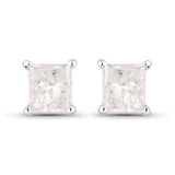 1.04 Carat Genuine White Diamond 14K White Gold Earrings