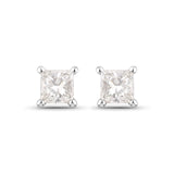 0.46 Carat Genuine White Diamond 14K White Gold Earrings