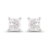 0.82 Carat Genuine White Diamond 14K White Gold Earrings