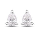 0.39 Carat Genuine White Diamond 14K White Gold Earrings