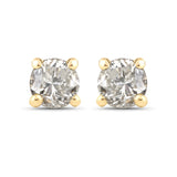 0.20 Carat Genuine LB Diamond 14K Yellow Gold Earrings