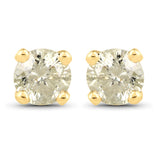 0.92 ct Genuine LB Diamond 14K Yellow Gold Earring