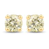 0.92 ct. Genuine LB Diamond 14KYellow Gold Earrings