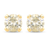 0.98 ct LB Diamond 14K Yellow Gold Earrings