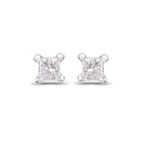 0.07 ct. Genuine White Diamond 14K White Gold Earrings