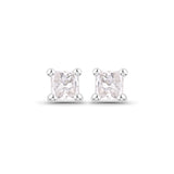 0.08 ct. Genuine White Diamond 14K White Gold Earrings