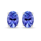 1.20 Carat Genuine Tanzanite 14K White Gold Earrings