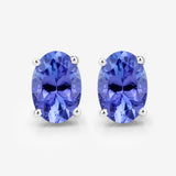 1.20 Carat Genuine Tanzanite 14K White Gold Earrings