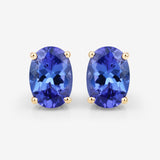 1.20 Carat Genuine Tanzanite 14K Yellow Gold Earrings