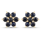 0.56 Carat Genuine Blue Sapphire 10K Yellow Gold Earrings