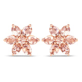 1.98 Carat Genuine Morganite 10K Rose Gold Earrings