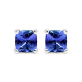0.56 Carat Genuine Tanzanite 14K White Gold Earrings