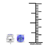 1.10 ct. Genuine Tanzanite 14K White Gold Earrings