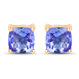 1.10 Carat Genuine Tanzanite 14K Yellow Gold Earrings