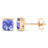 1.10 Carat Genuine Tanzanite 14K Yellow Gold Earrings