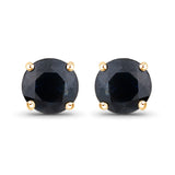 1.30 ct Genuine Blue Sapphire 14K Yellow Gold Earrings