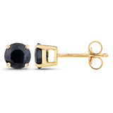 1.30 ct Genuine Blue Sapphire 14K Yellow Gold Earrings