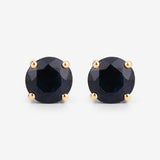 1.30 ct Genuine Blue Sapphire 14K Yellow Gold Earrings